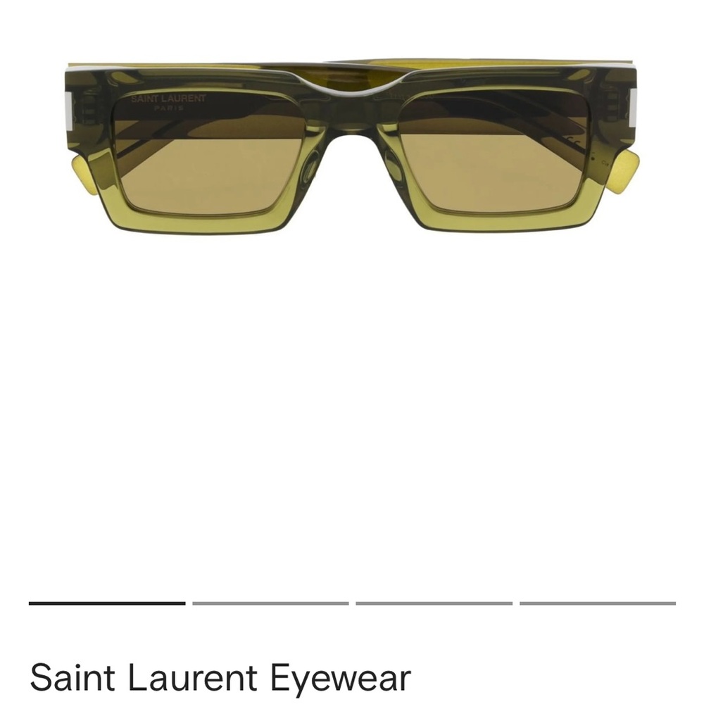 Saint Laurent Olive Rectangular Sunglasses
